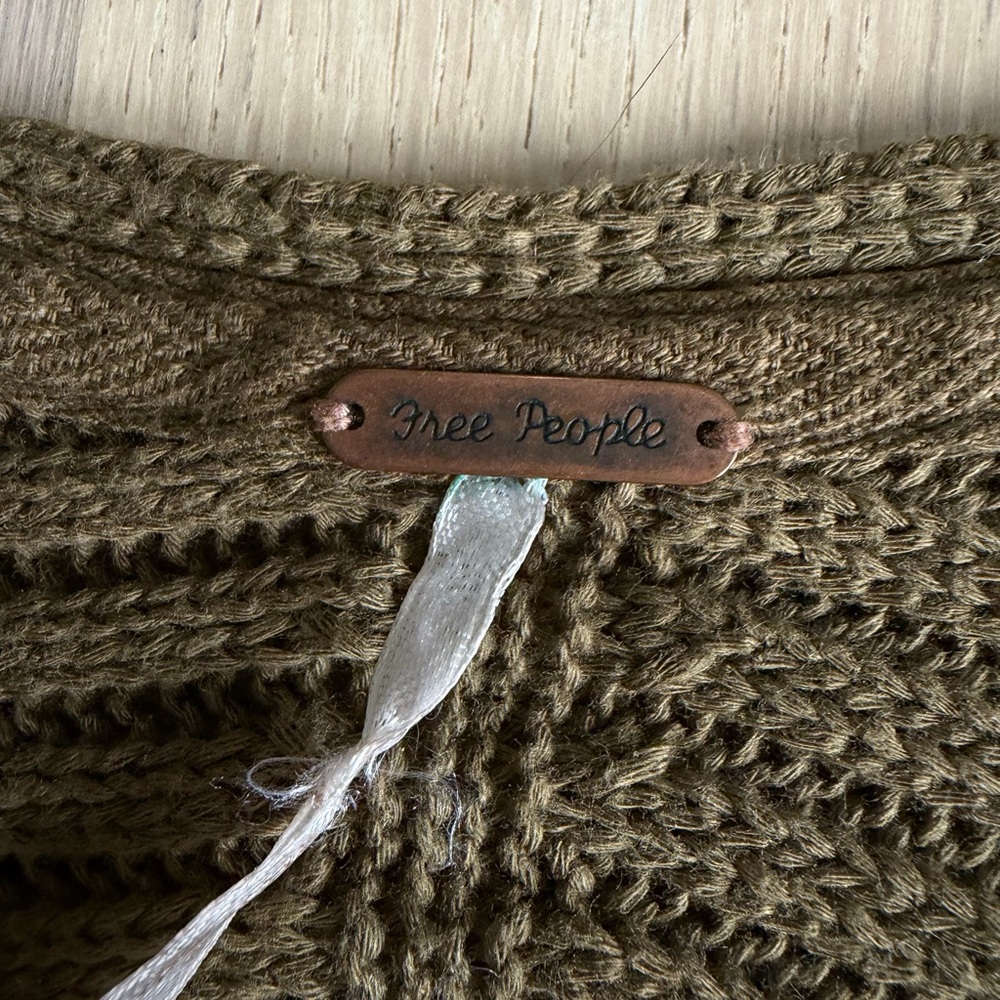 Free People Ribs and Ruffles Olive Green Tunic - Picture 4 of 6